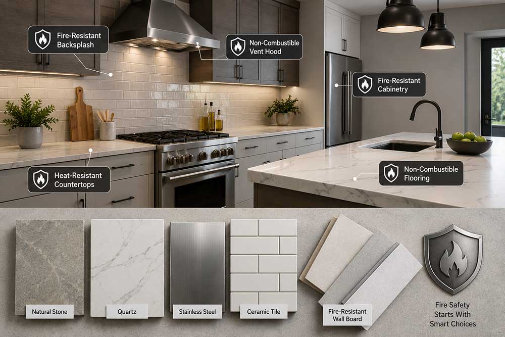 Fire-Resistant Kitchen Materials: Safe Design Guide 2 fireproof materials